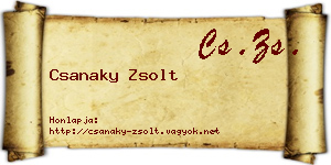 Csanaky Zsolt névjegykártya